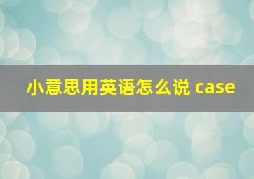 小意思用英语怎么说 case